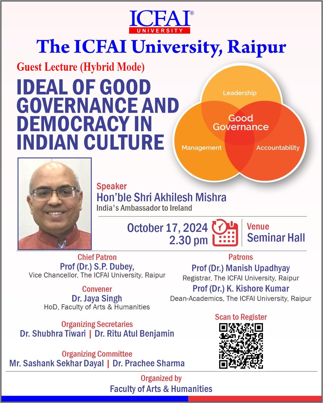 Guest Lecture on Ideal of Good Governance and Democracy in Indian Culture