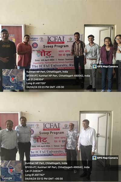 The ICFAI University Raipur conducted the SVEEP Program for Voter awareness among students