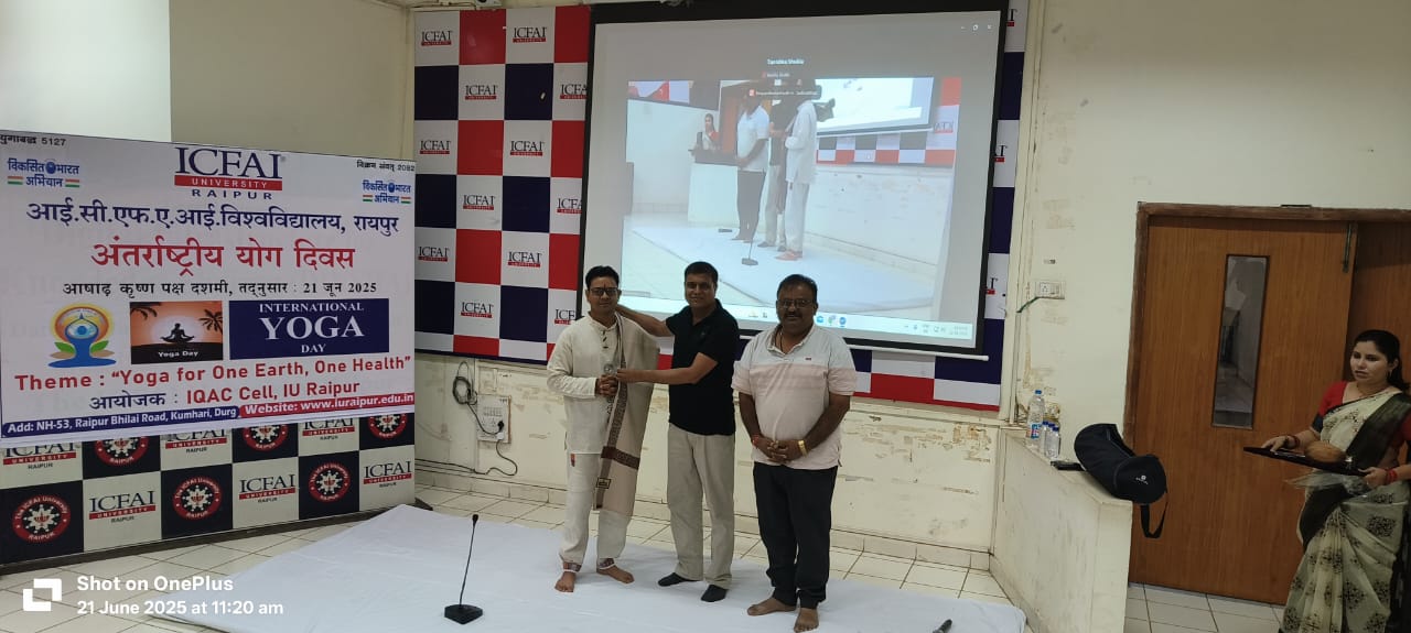 Celebration of International Yoga Day at ICFAI University, Raipur
