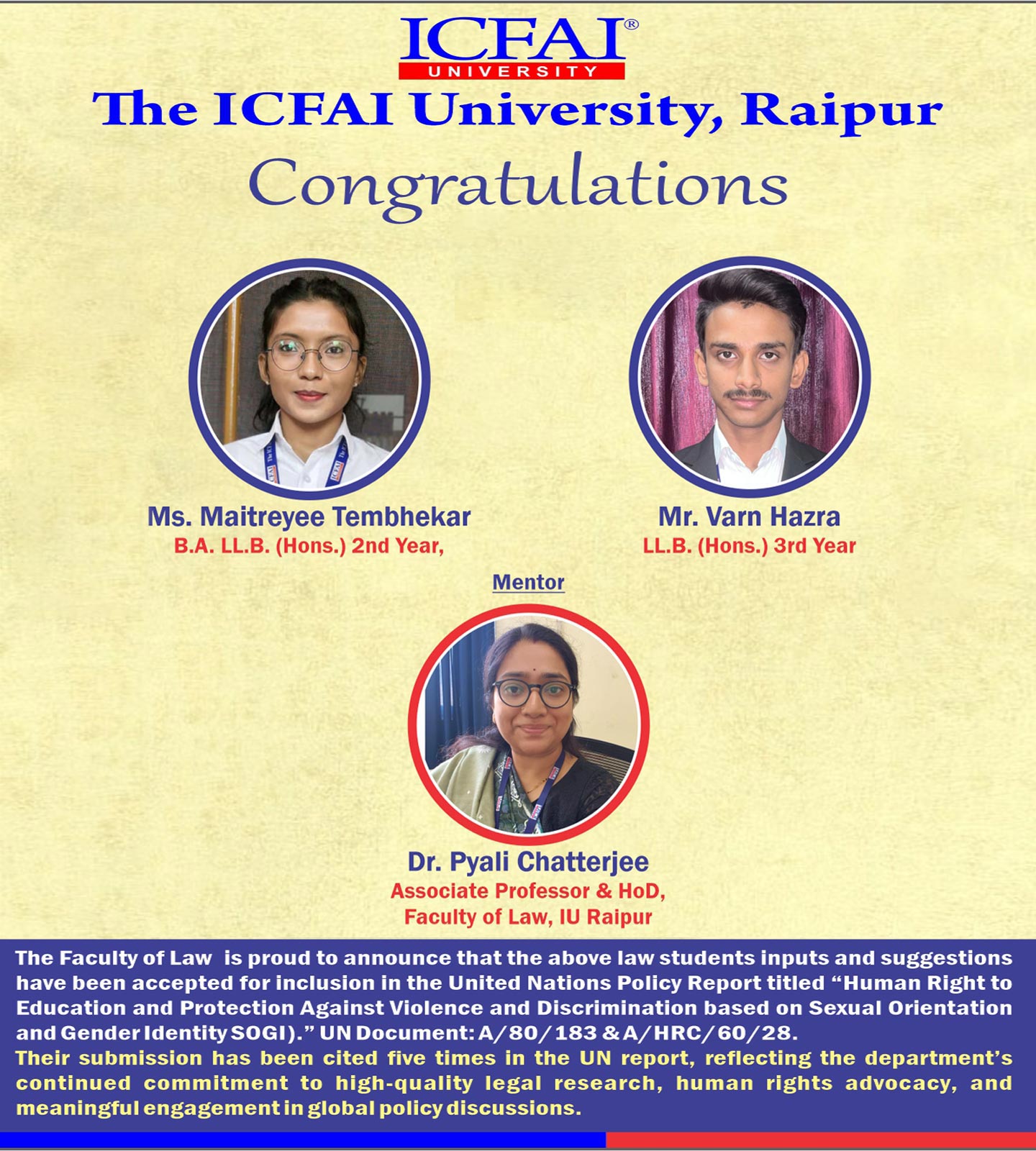 The ICFAI University Dehradun, Top listed Alumni